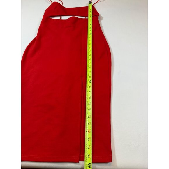 Superdown red cutout dress small spaghetti straps FLAW (bin LL150) - Picture 3 of 12